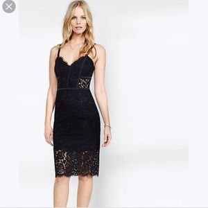 NWT Express Black Lace Piped Dress Size 6